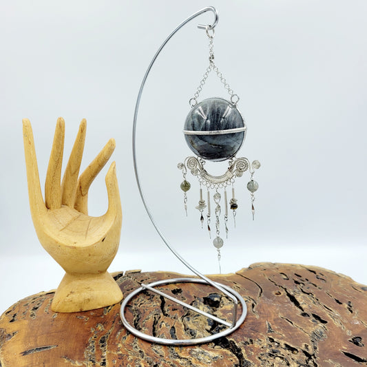Labradorite Hanging Sphere with Stand
