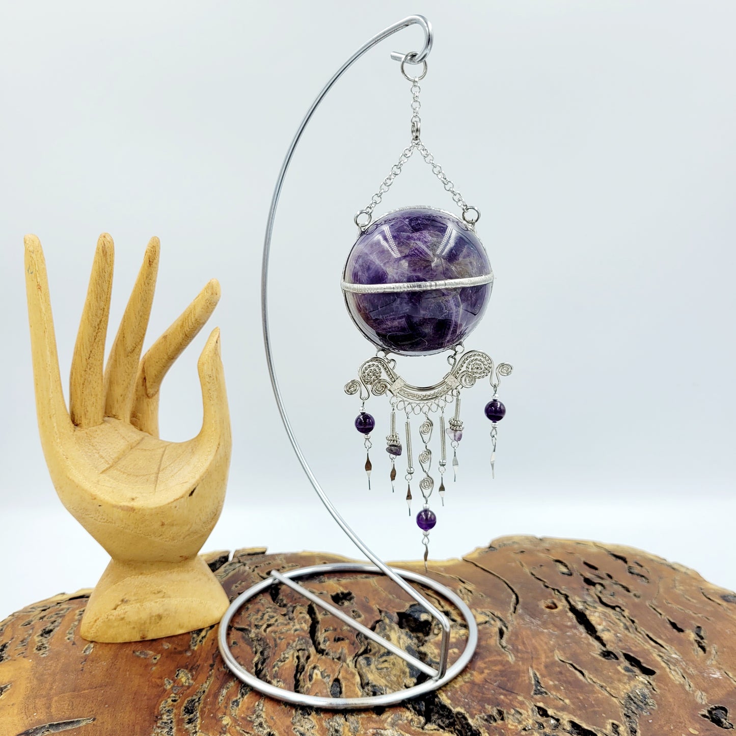 Amethyst Hanging Sphere with stand
