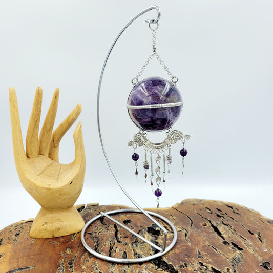 Amethyst Hanging Sphere with stand