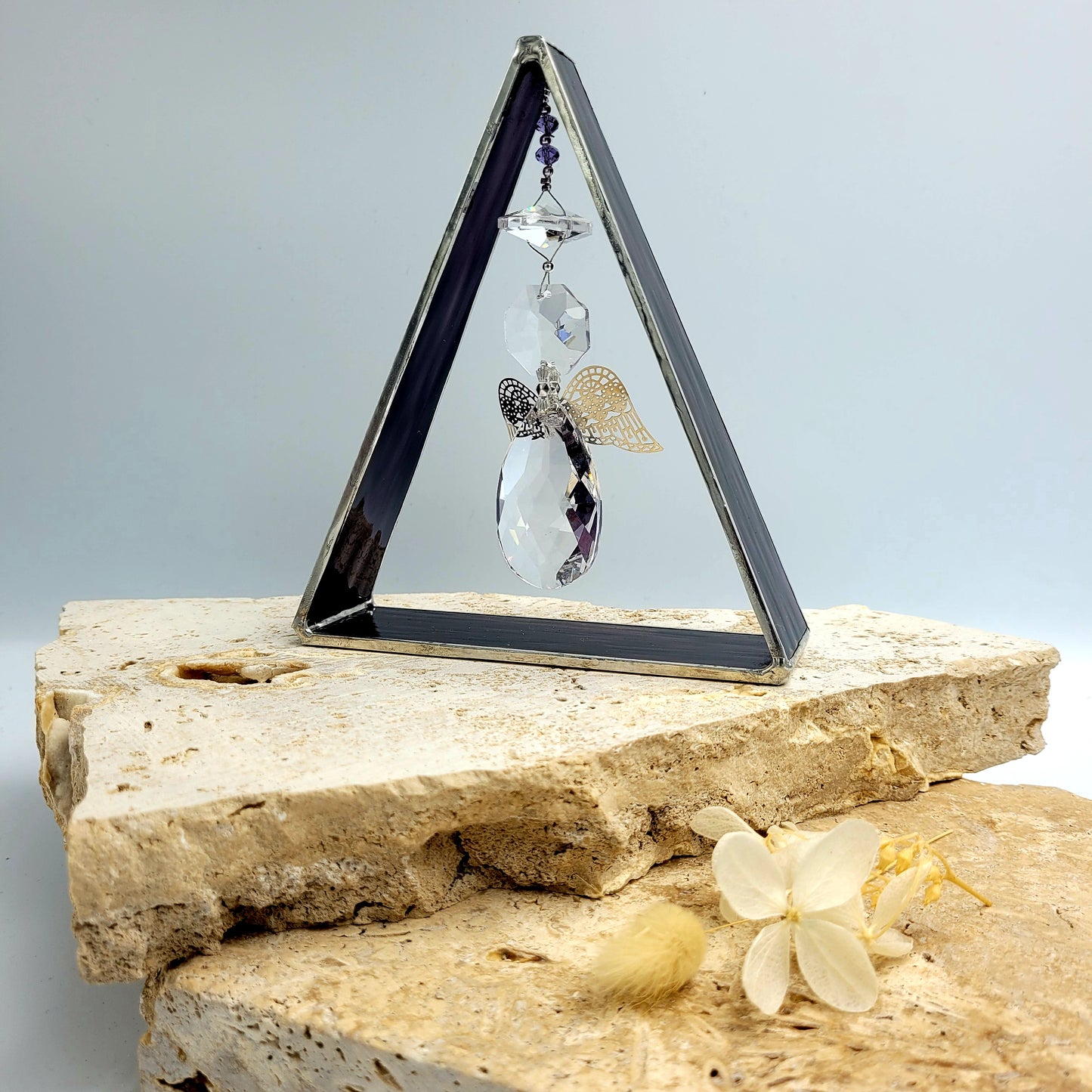 Angel Triangle Stained Glass / Purple