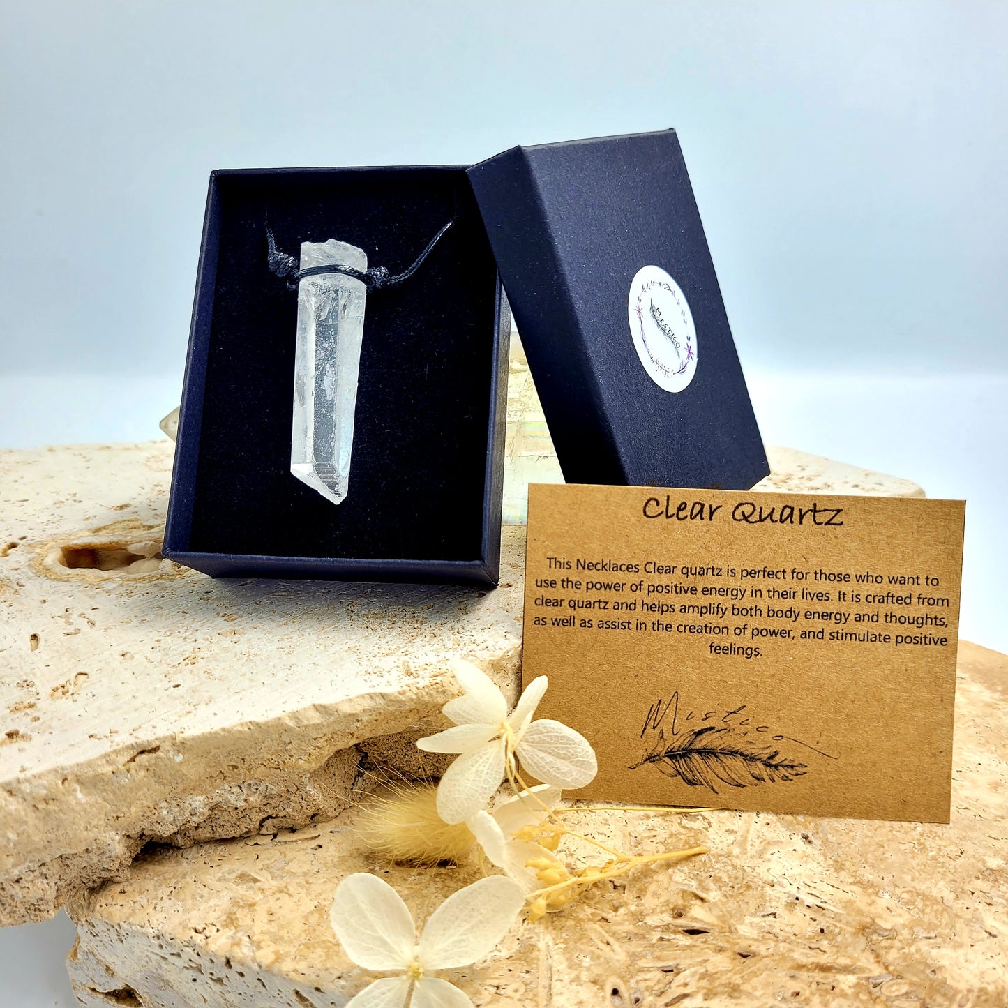 Necklace Plain Stone / Clear Quartz
