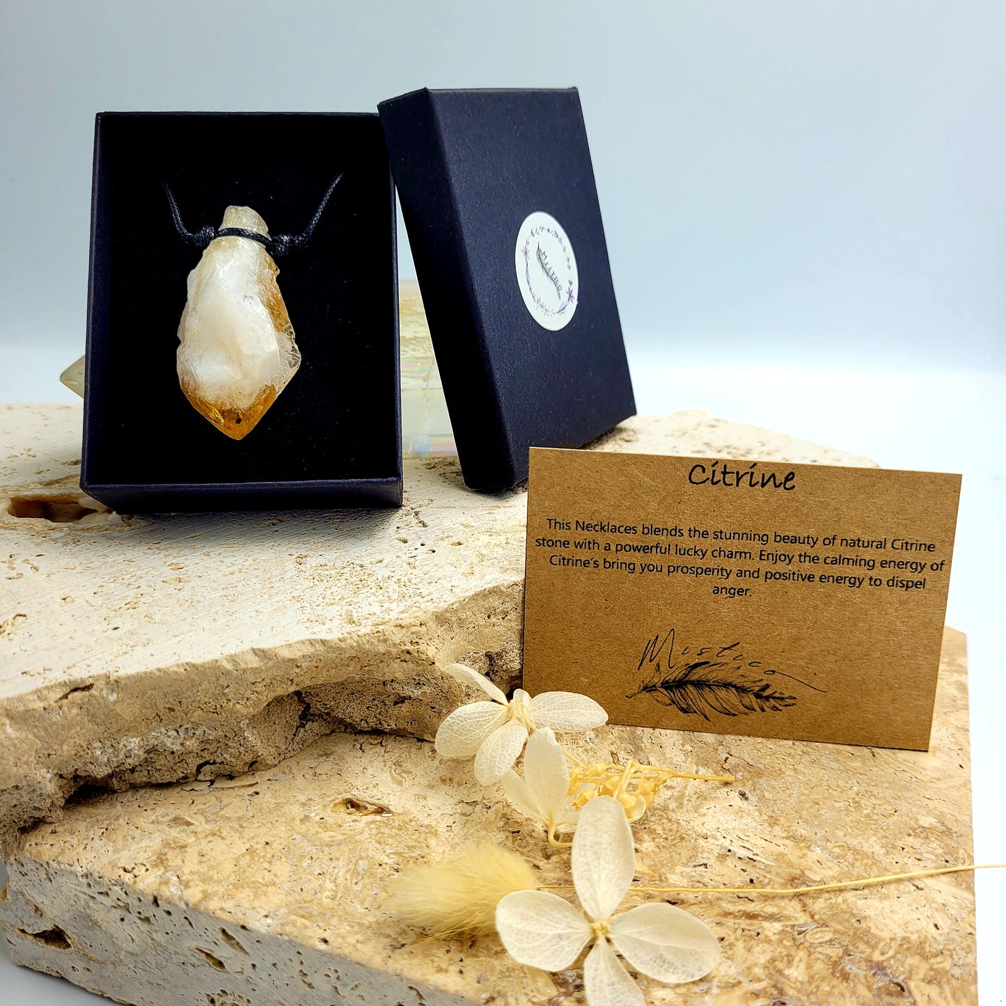 Necklace Plain Stone / Citrine