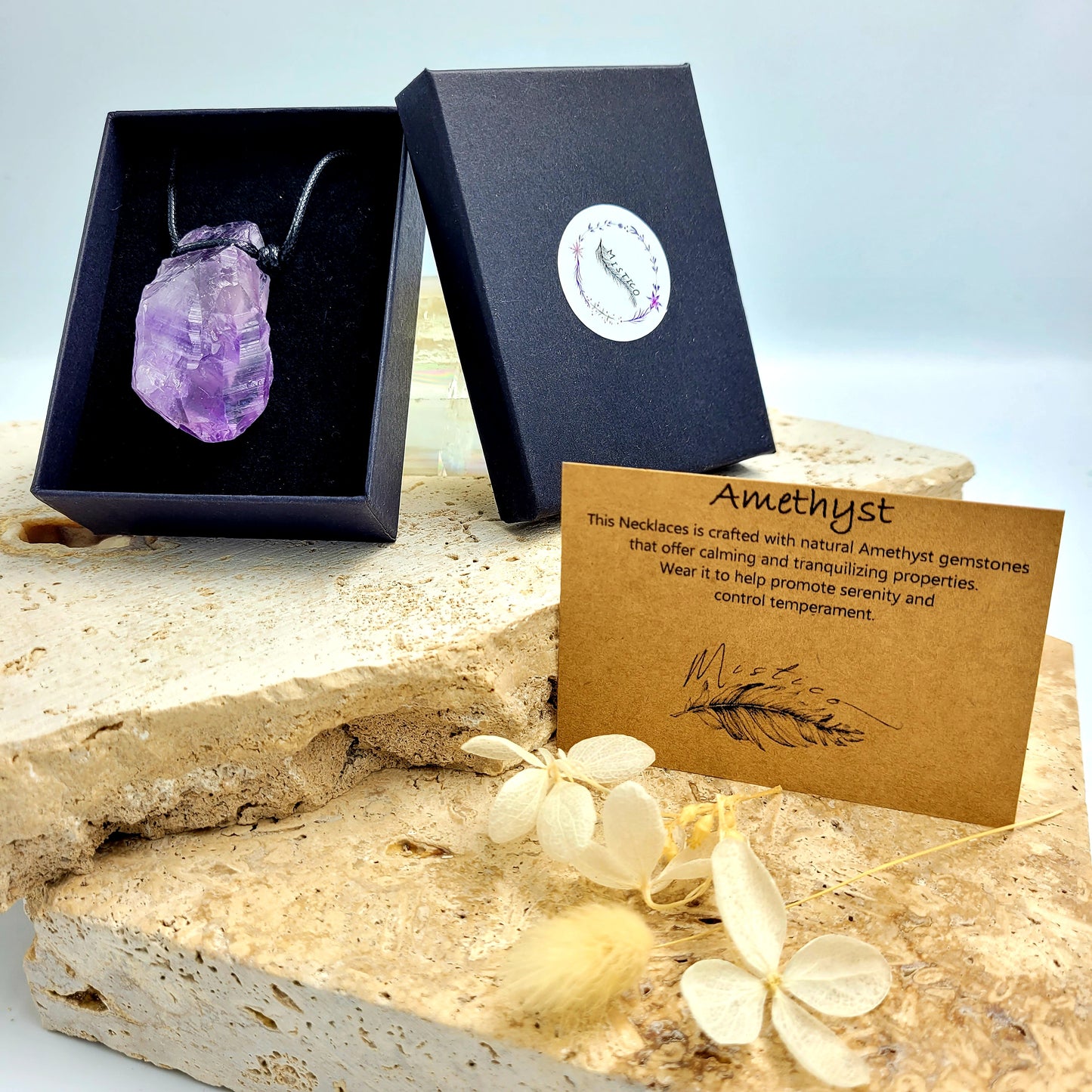 Necklace Plain Stone / Amethyst