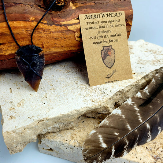 Necklace Arrowhead String /Black Jasper