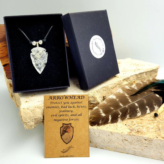 Necklace Arrowhead Wire / Clear Quartz