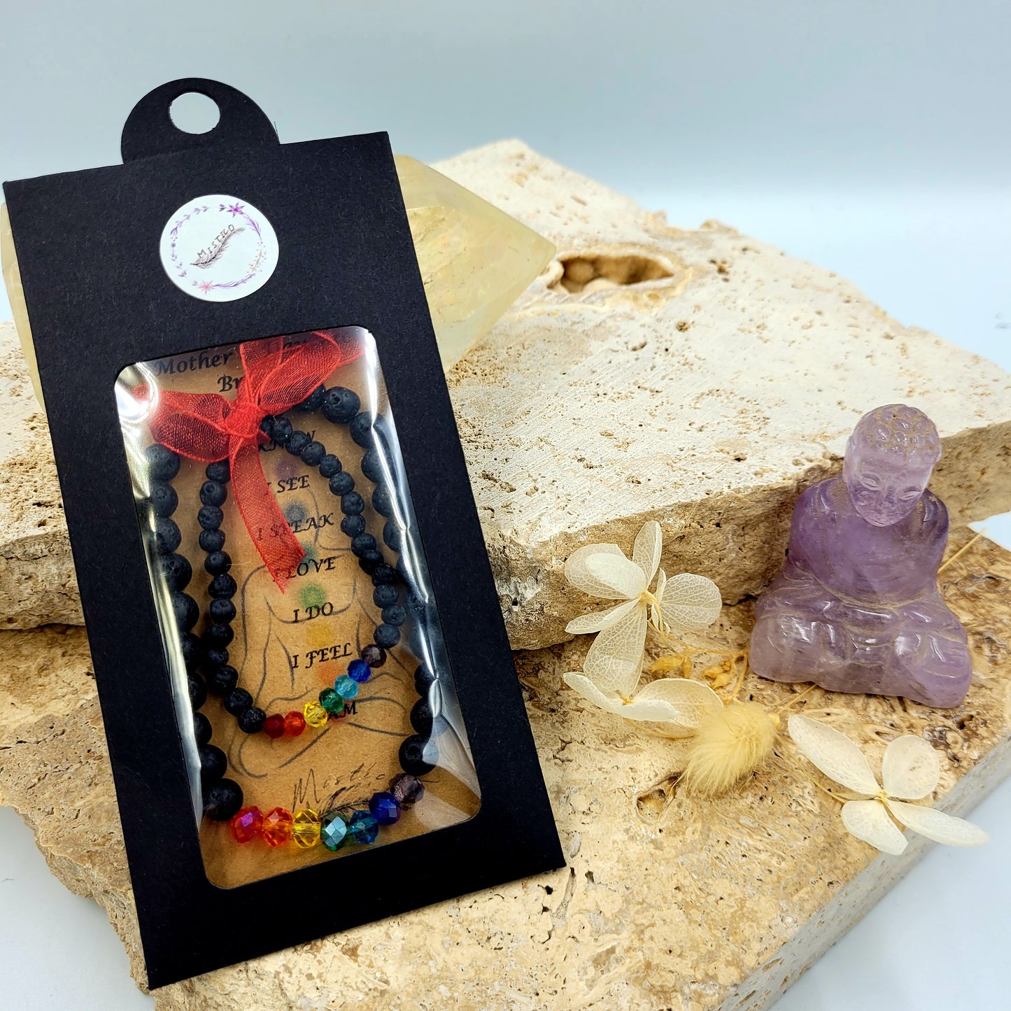Mother & Daughter Lava Stone Chakra Balance Bracelet