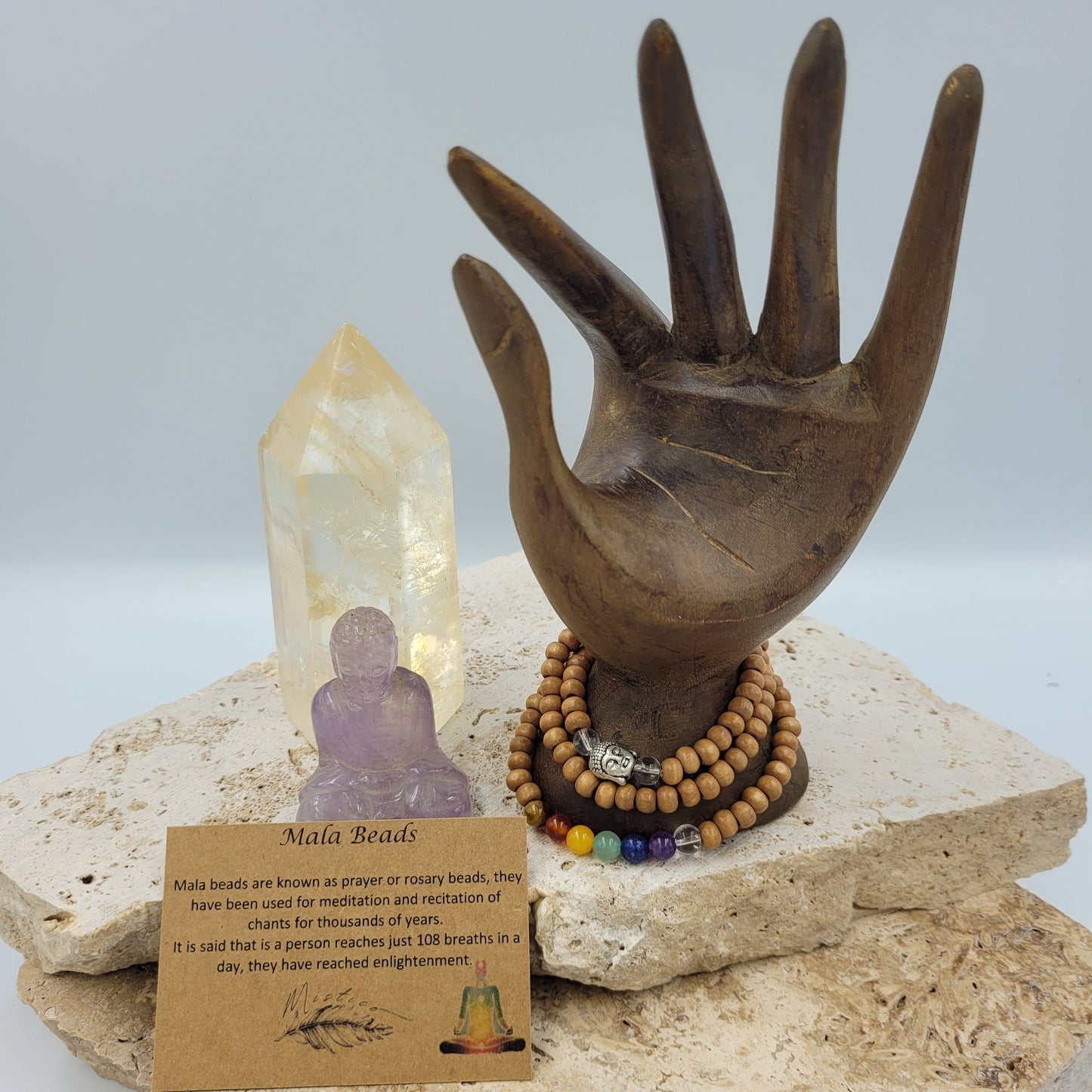 108 Pray Mala Beads - Chakra Balance Bracelet/Necklace