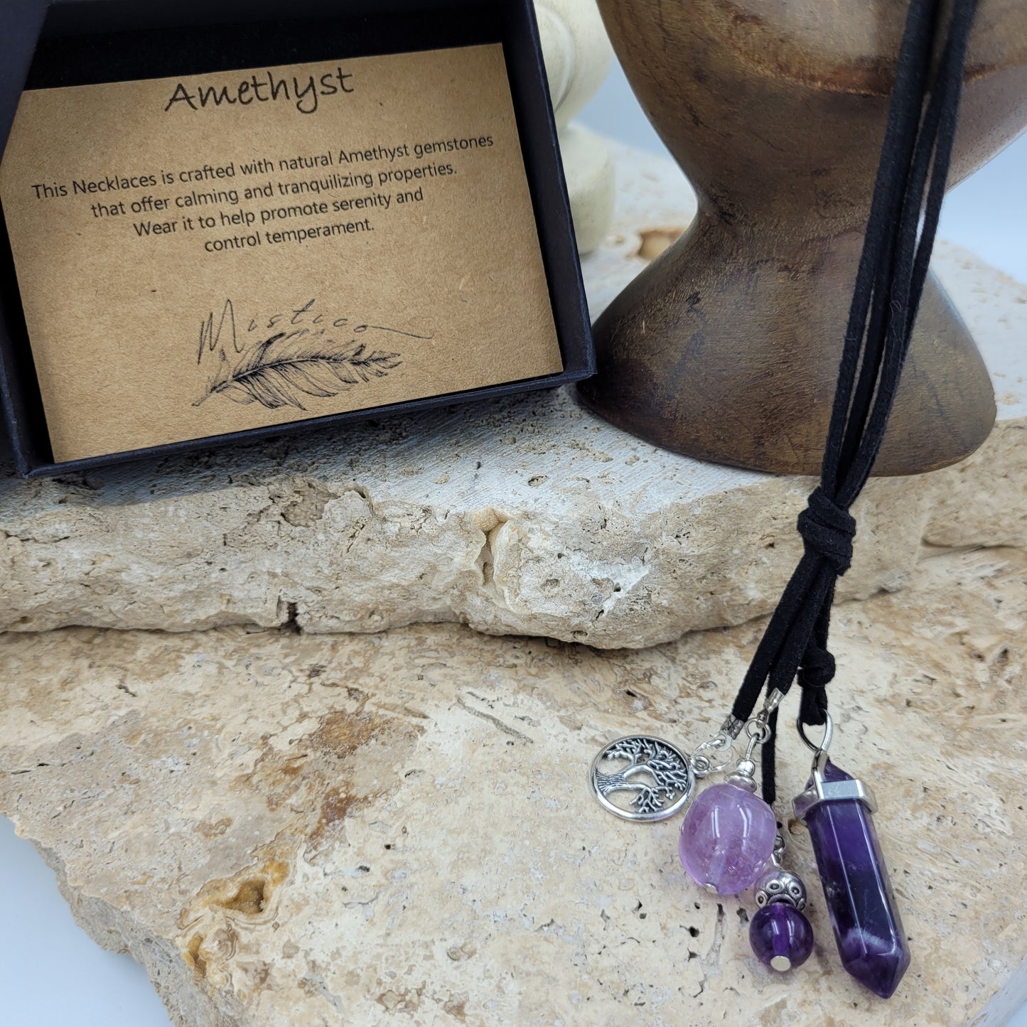 Amethyst Crystal Point Necklace