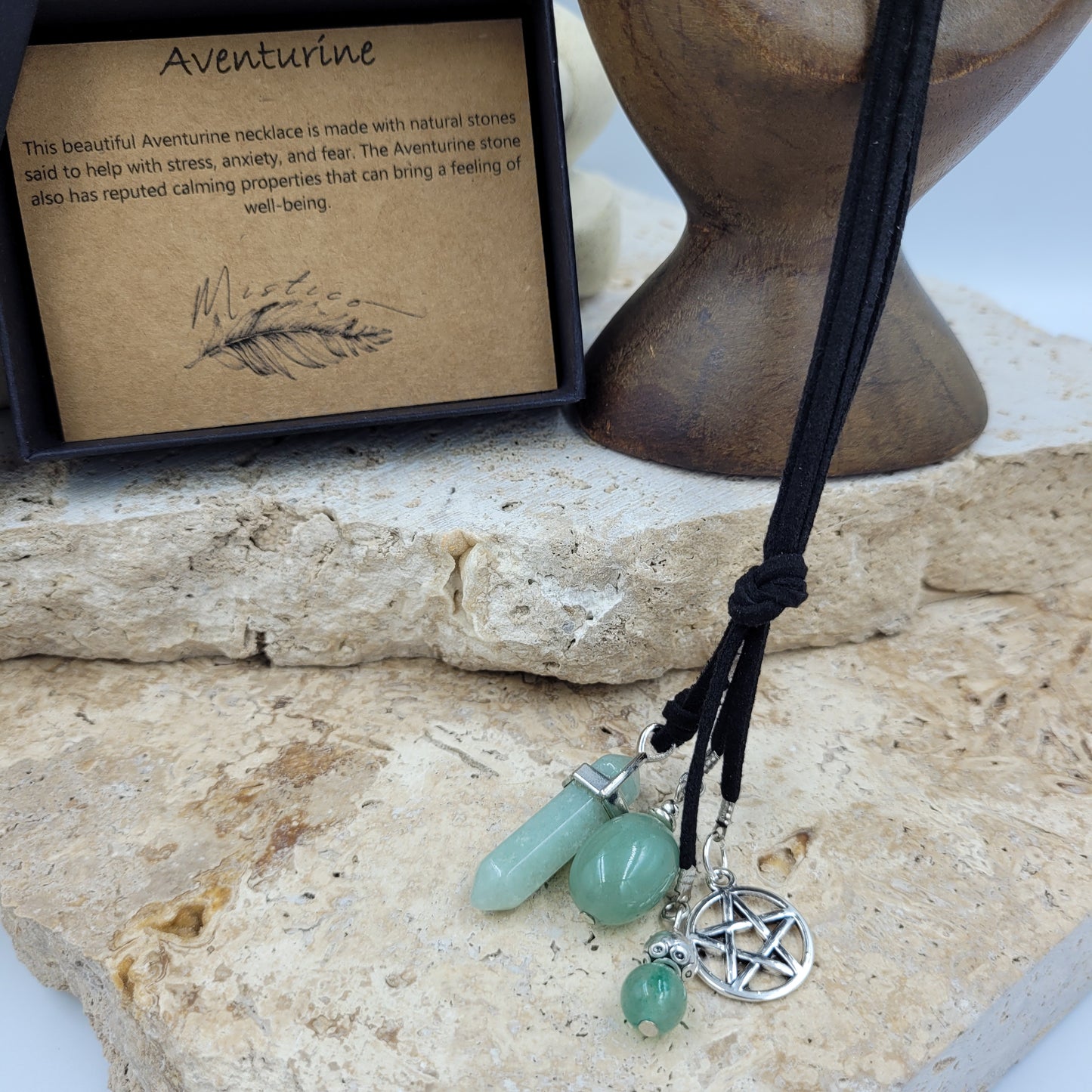 Aventurine Crystal Point Necklace