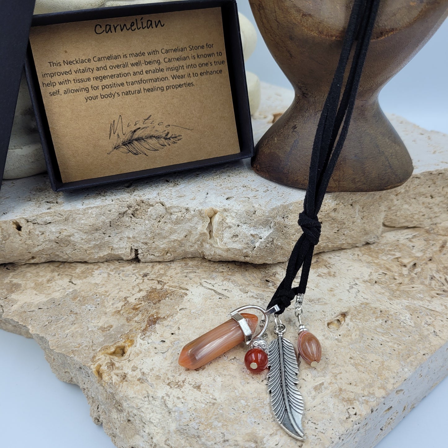 Carnelian Crystal Point Necklace