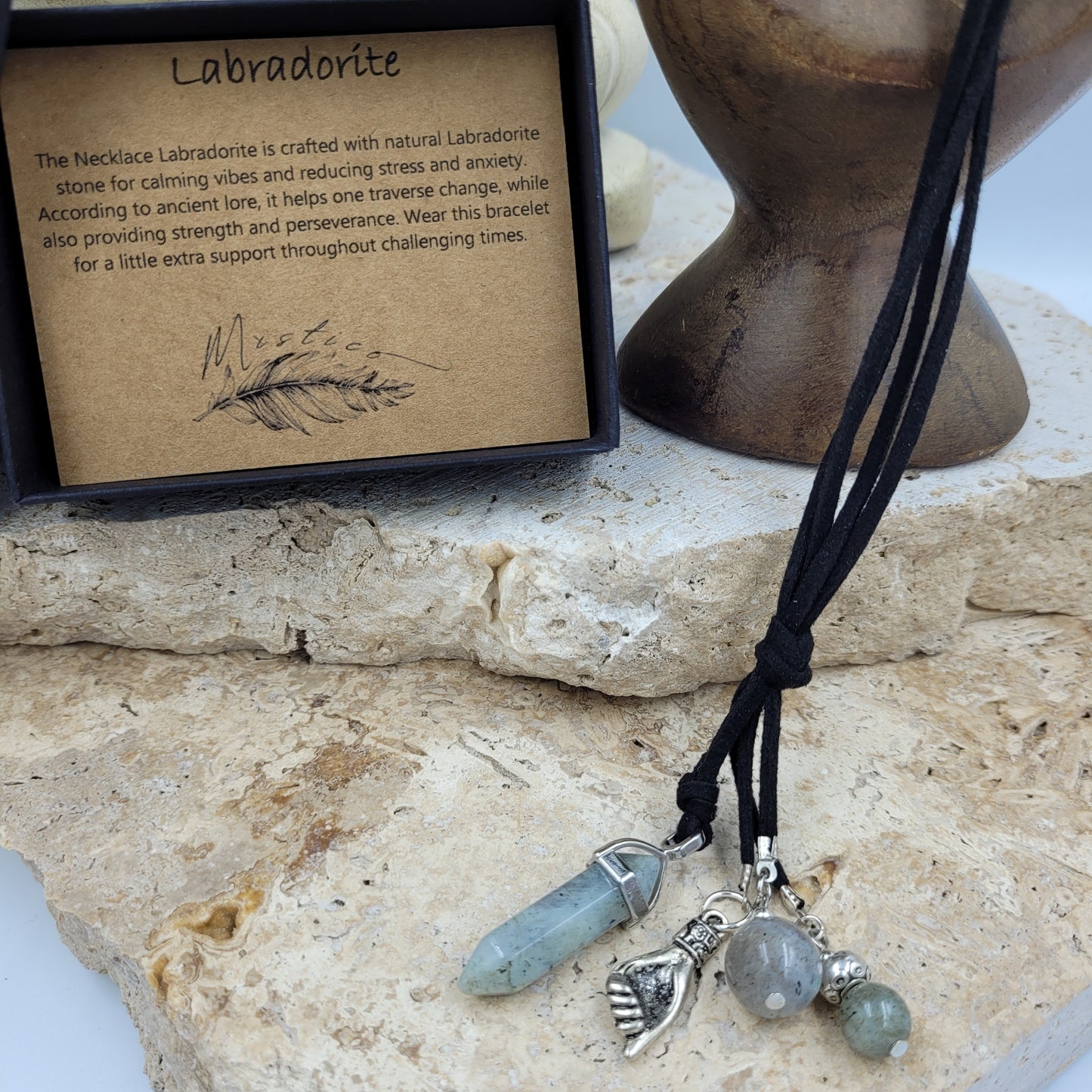 Labradorite Crystal Point Necklace