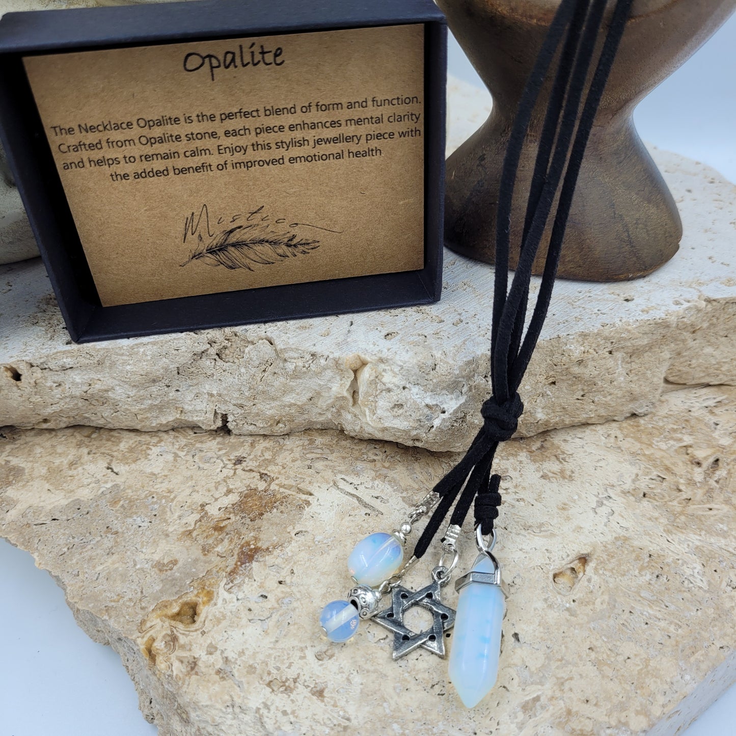 Opalite Crystal Point Necklace