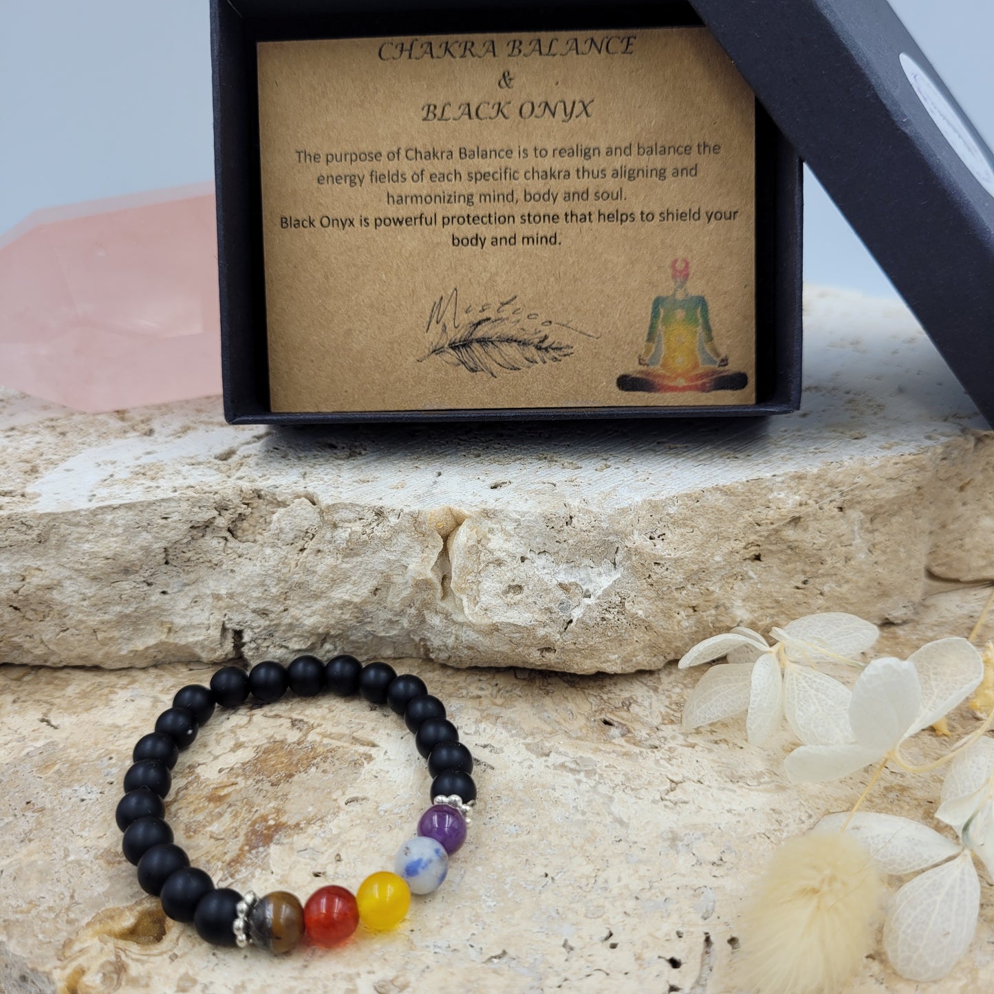Kids Black Onyx/ Chakra Balance Bracelet