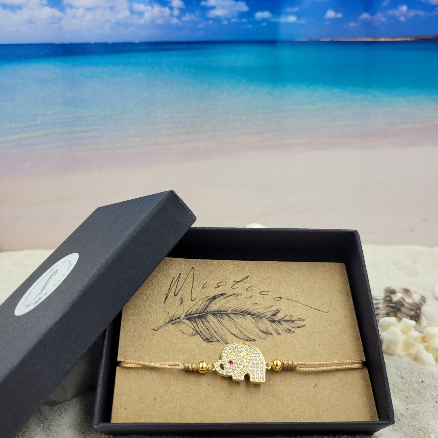 Elephant Zircon String Bracelet