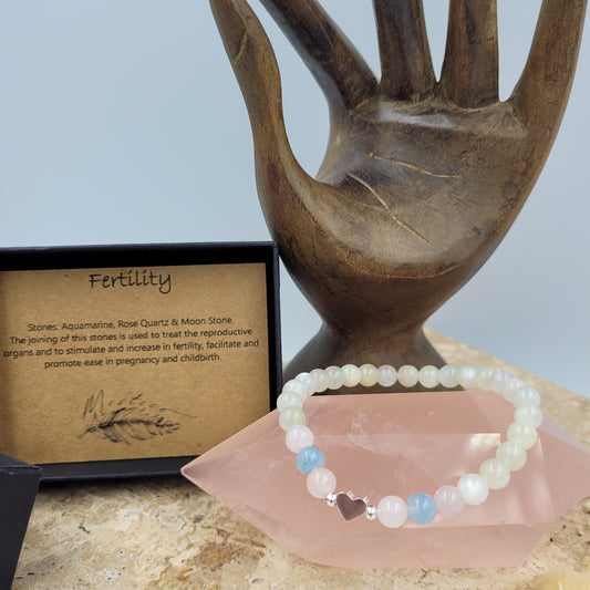 Fertility Bracelet 8mm Silver Heart