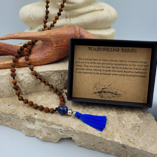 Rudraksha Beads/ Sodalite Necklace