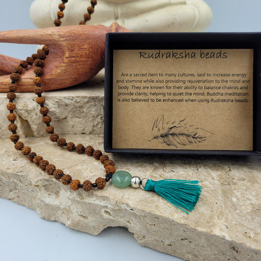 Rudraksha Beads /Aventurine Necklace