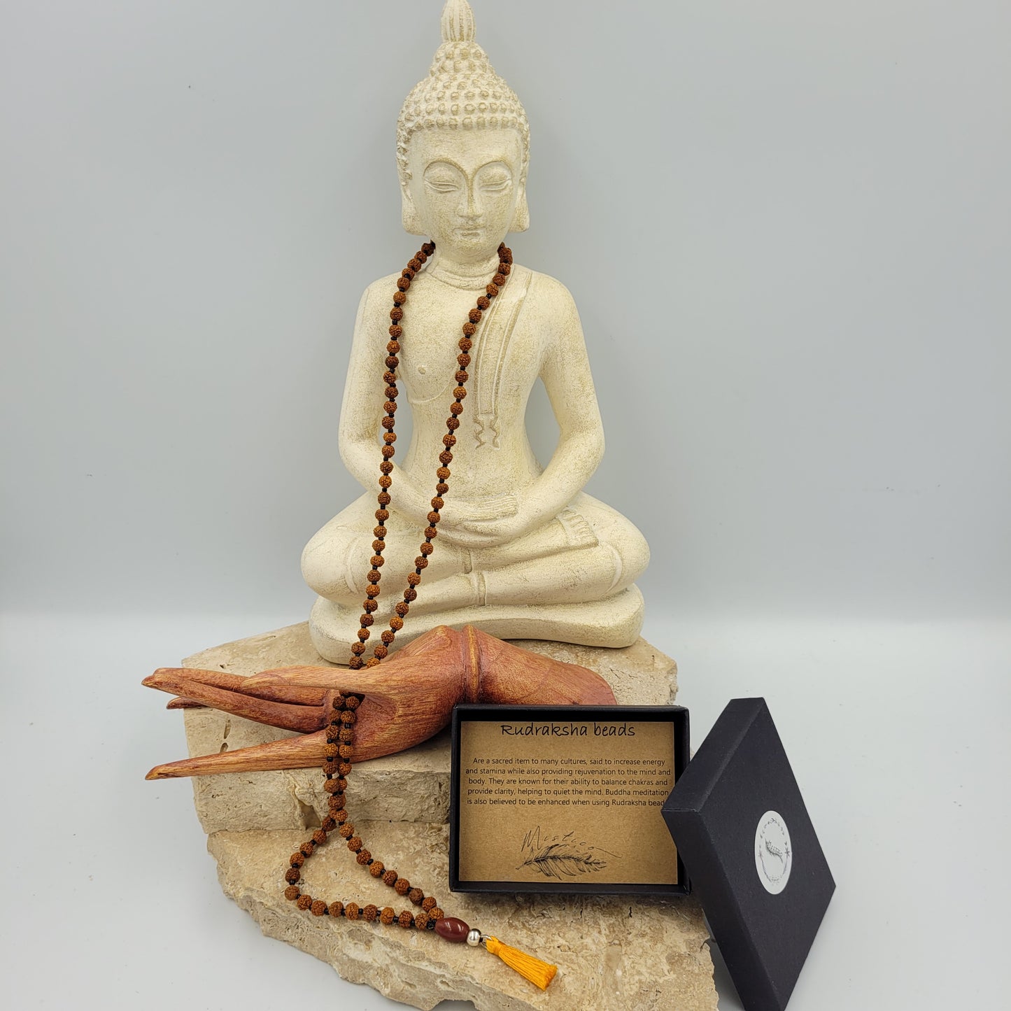 Rudraksha Beads/ Carnelian Necklace