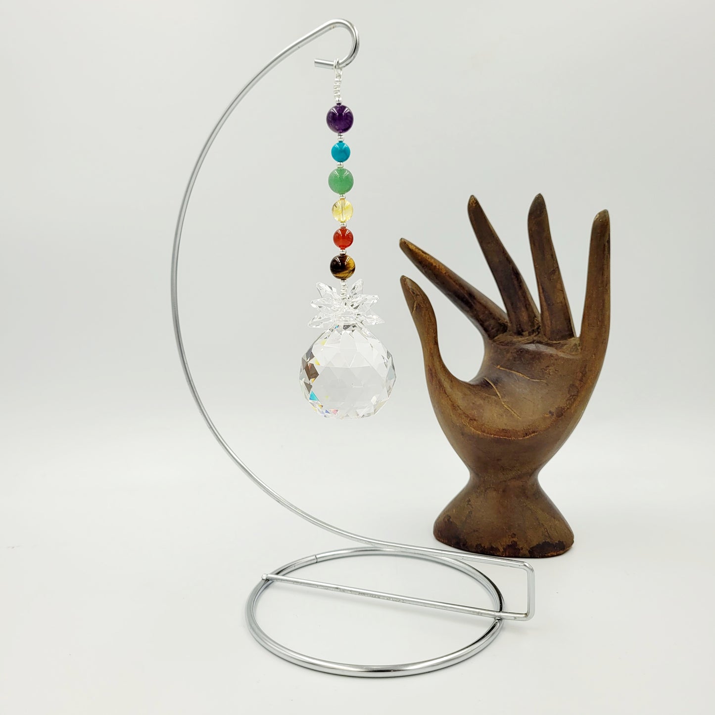 Chakra Balance Crystal Suncatcher with Stand