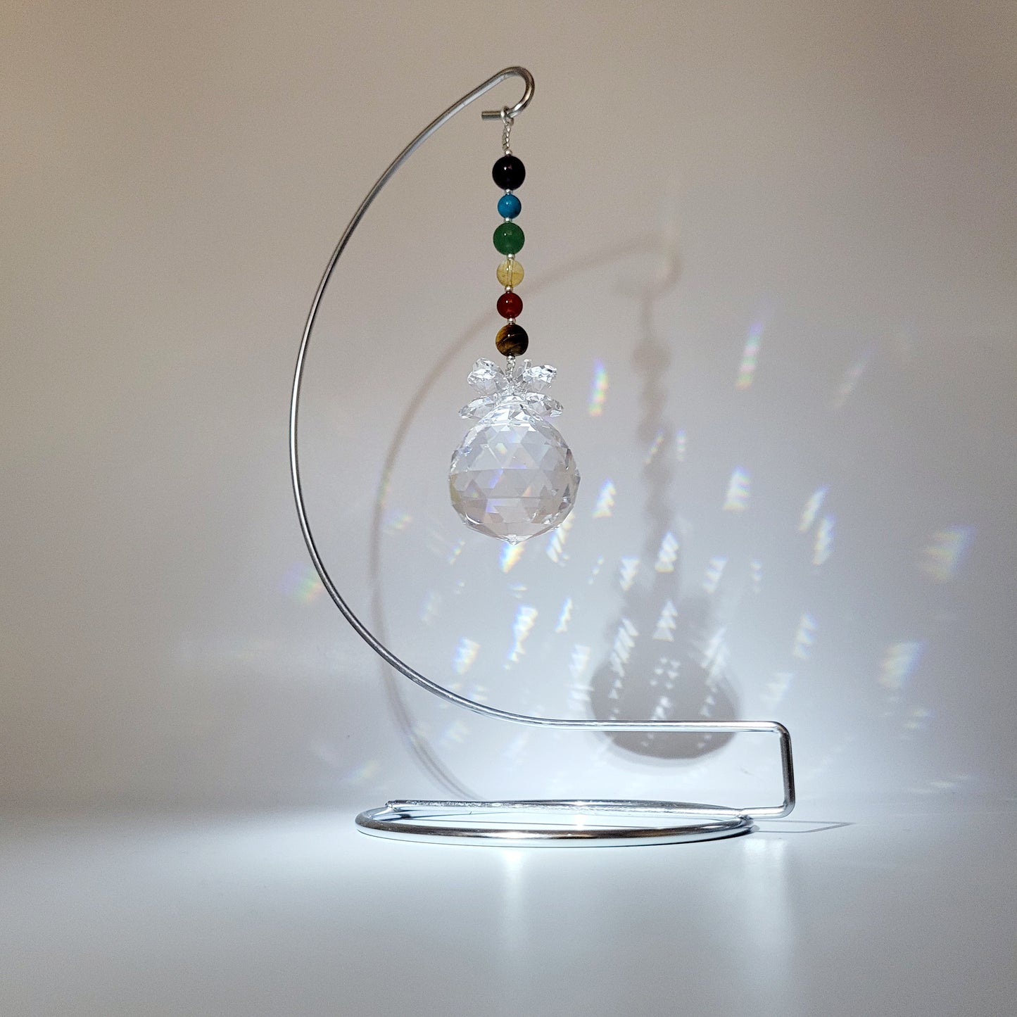 Chakra Balance Crystal Suncatcher with Stand