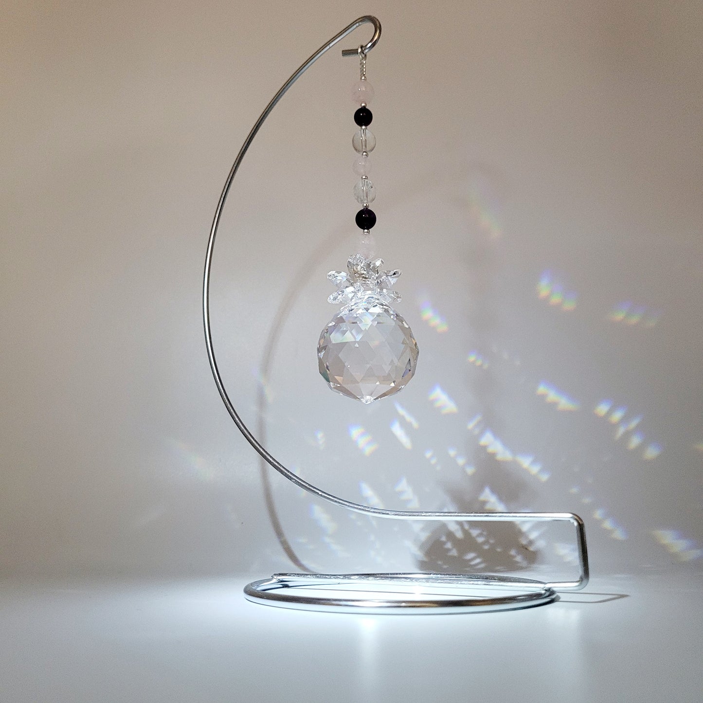 Love Chakra Crystal Suncatcher with Stand