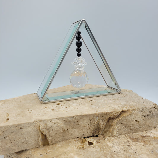 Triangle Cluster Crystal Sphere - Obsidian