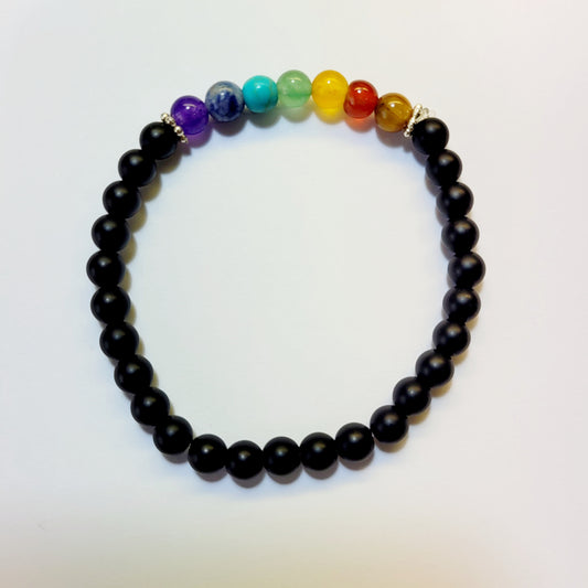 Bracelet Chakra Balance & Black Onyx 6mm stone
