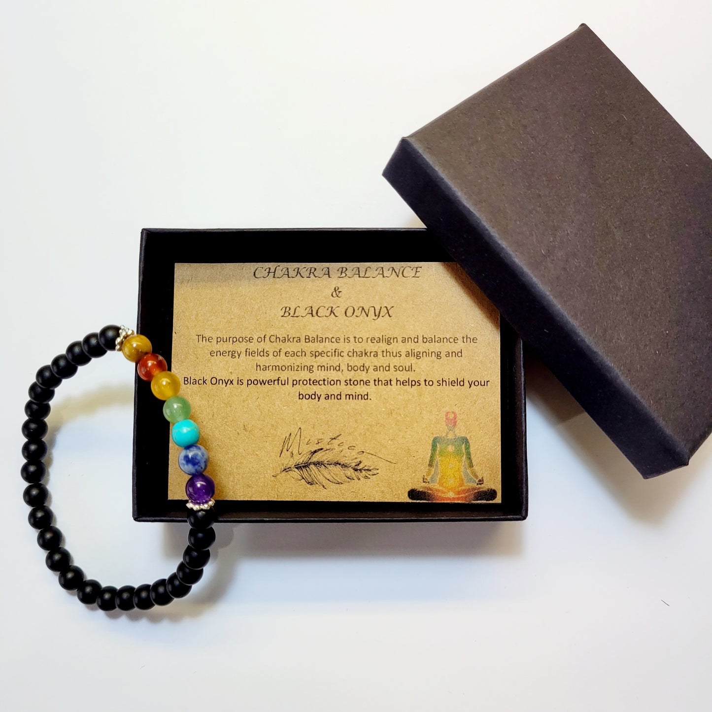 Bracelet Chakra Balance & Black Onyx 6mm stone