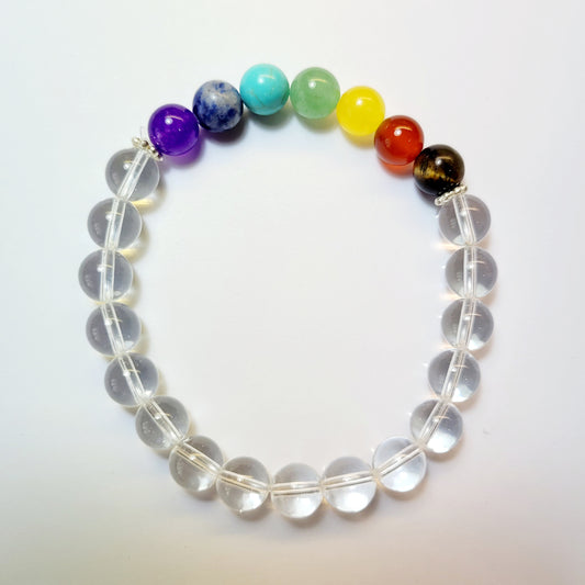 Bracelet Chakra Balance & Clear Quartz 8mm stone