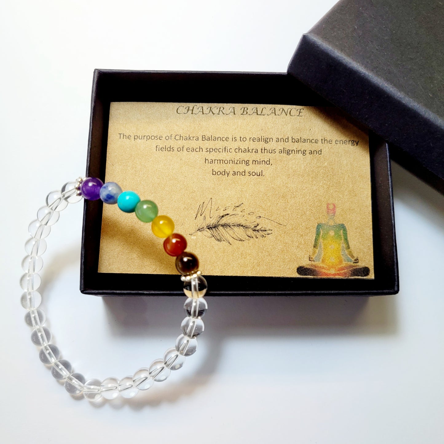Bracelet Chakra Balance & Clear Quartz 6mm stone