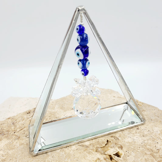 Triangle Bevel Glass Evil Eye Crystal