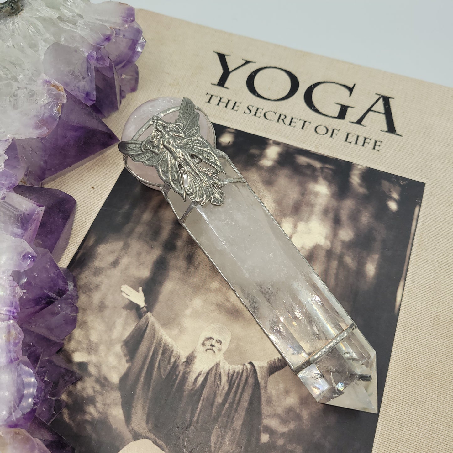 Exclusive Wand - Angel ( Rose Quartz/ Clear Quartz)
