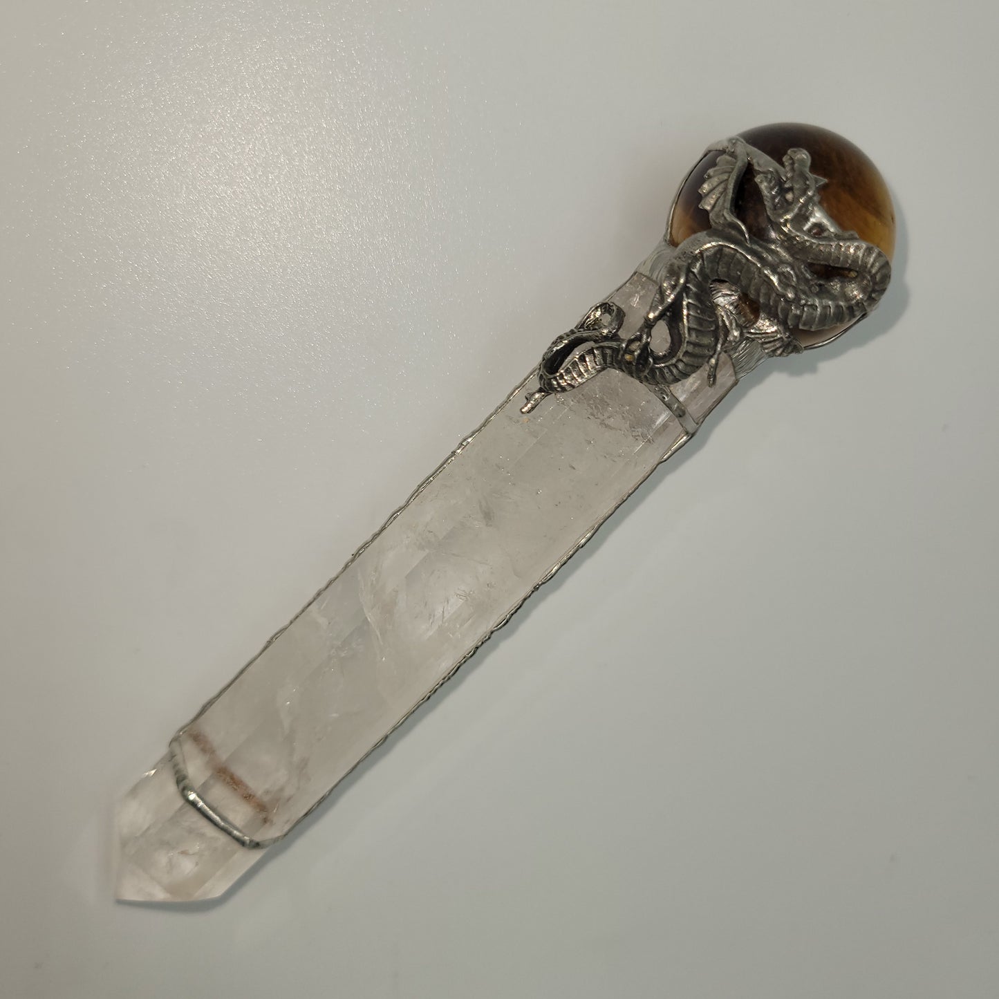 Exclusive Wand - Dragon ( Tiger Eye / Clear Quartz)