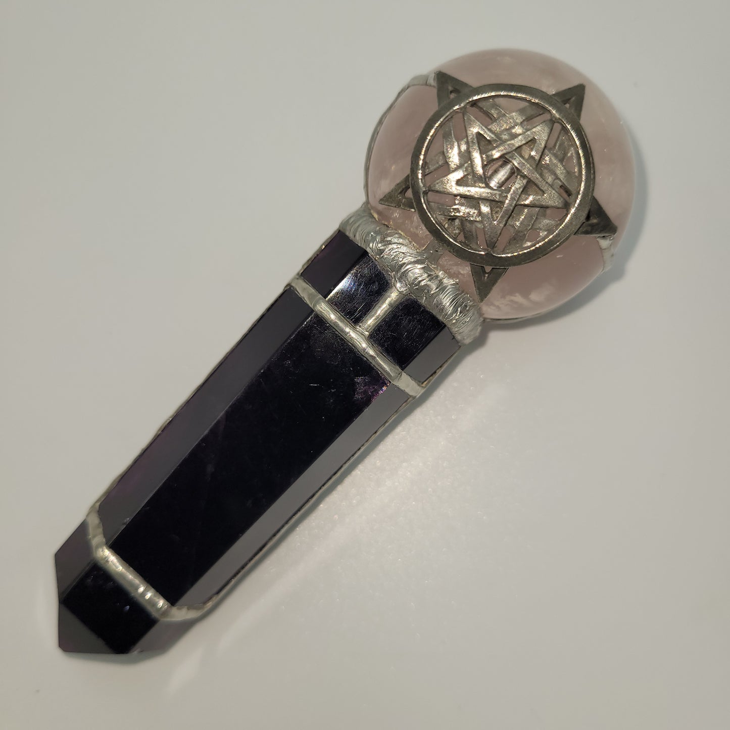 Exclusive Wand - Pentagram ( Rose Quartz/ Flourite)