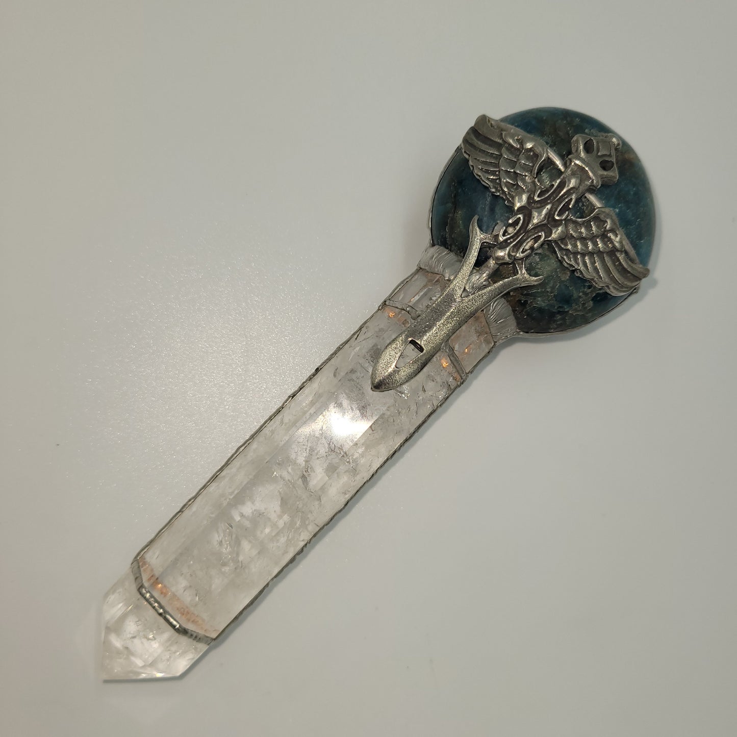 Exclusive Wand - Sword (Apatite and Clear quartz)