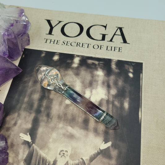 Exclusive Wand - Celtic Ankh ( Clear Quartz/ Flourite)