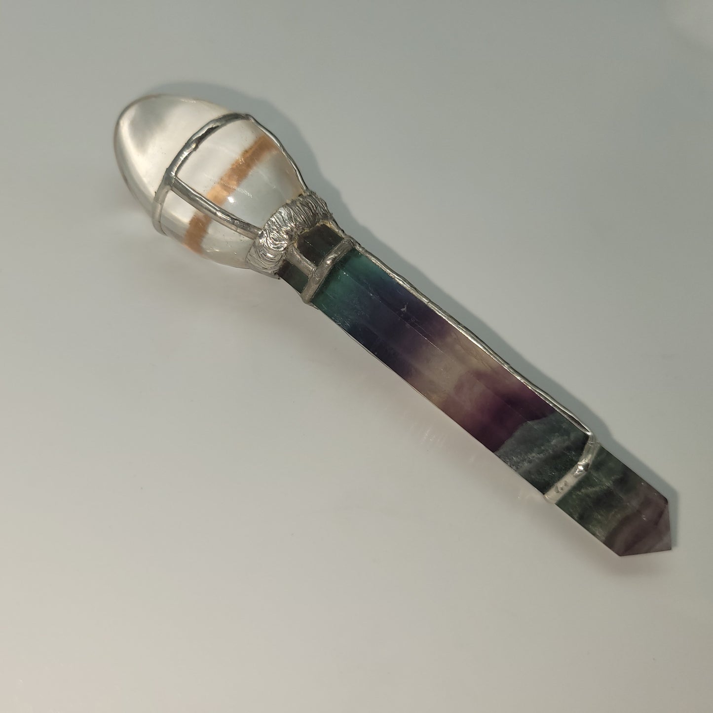 Exclusive Wand - Celtic Ankh ( Clear Quartz/ Flourite)