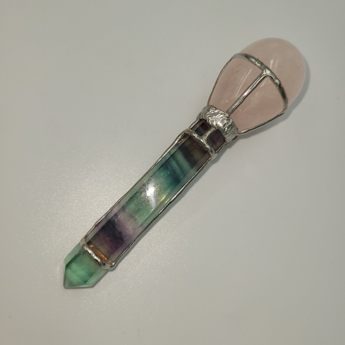 Exclusive Wand - Ankh ( Rose Quartz/ Flourite)