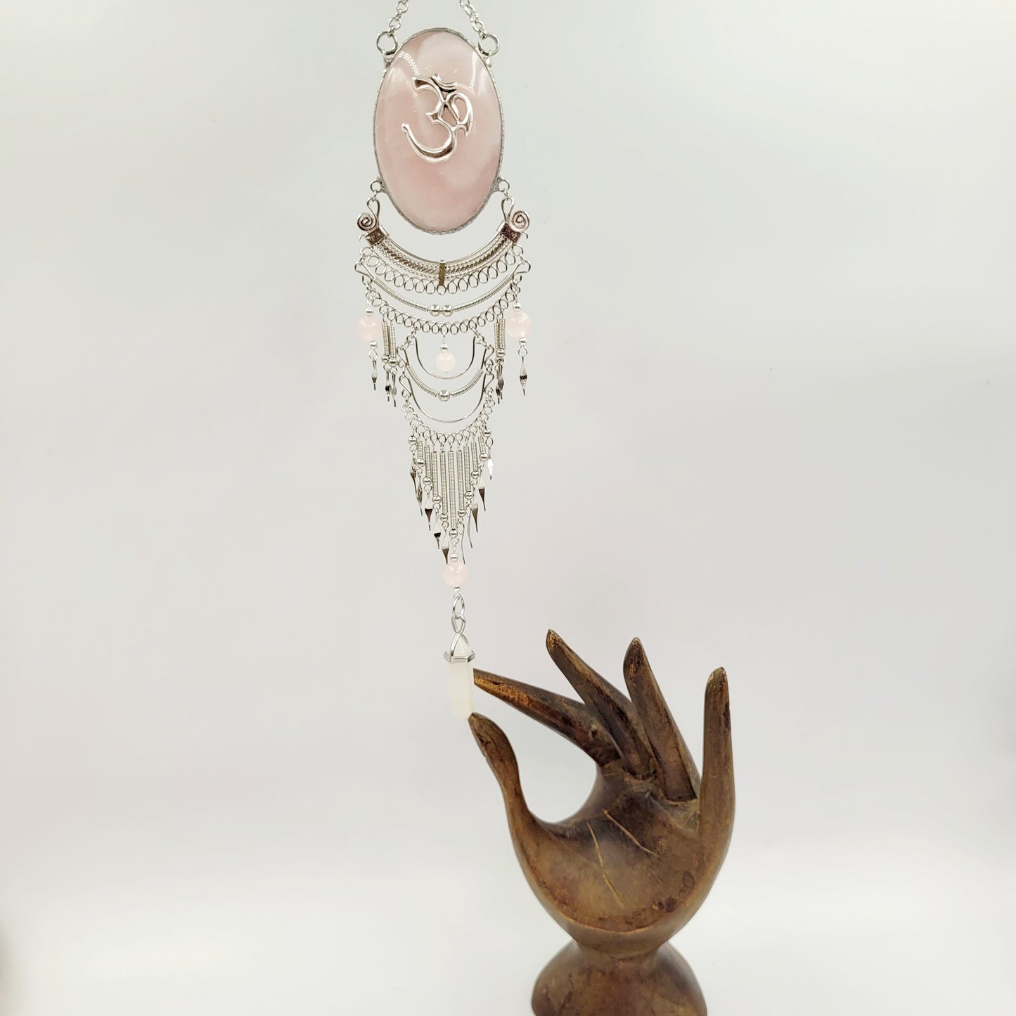 Rose Quartz Hanging Oval / Om