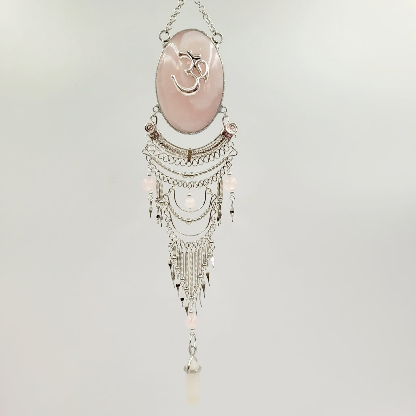 Rose Quartz Hanging Oval / Om