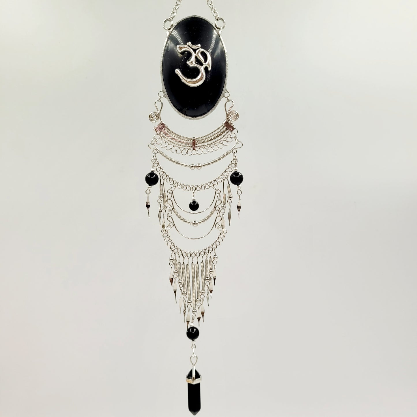 Obsidian Hanging Oval / Om