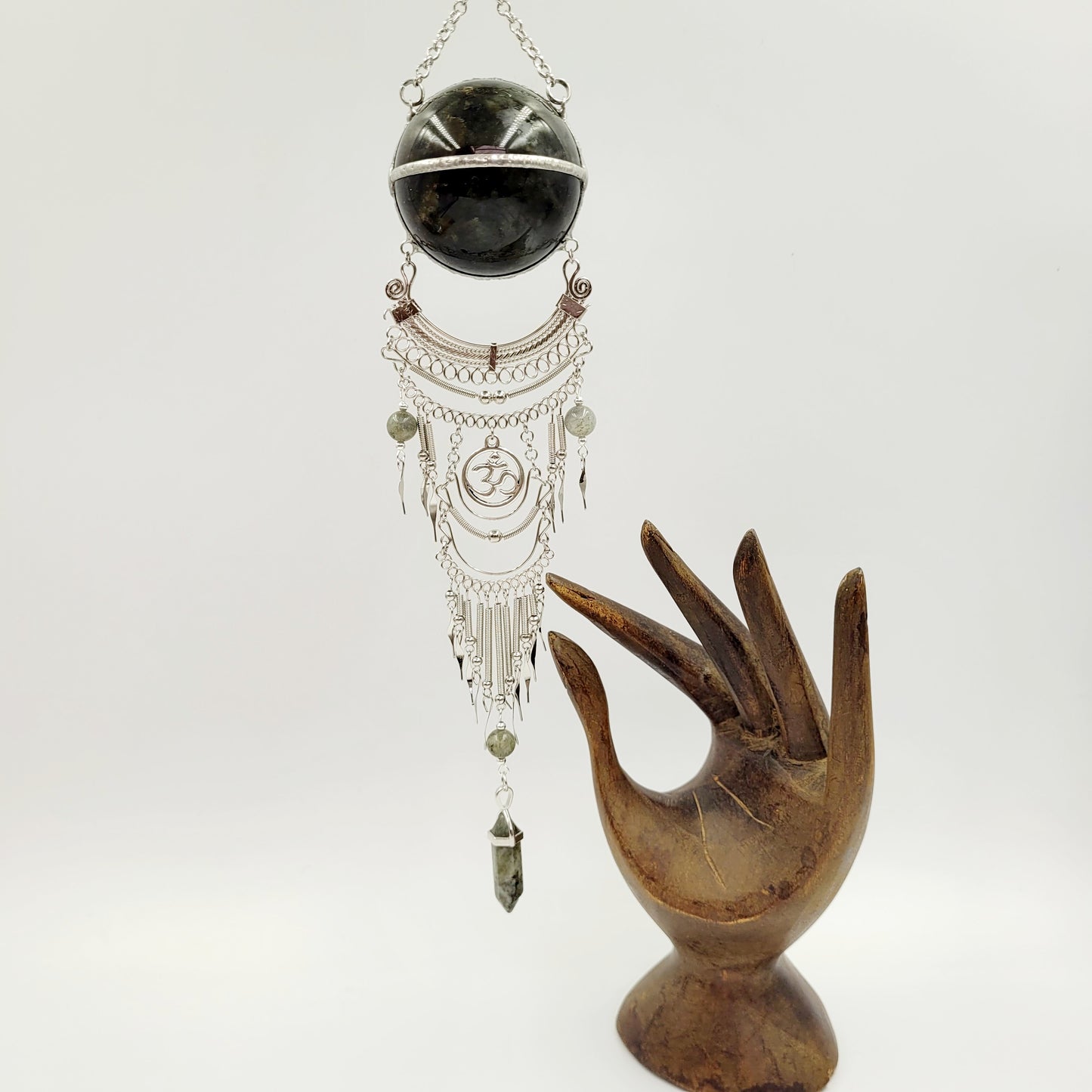 Labradorite Hanging Sphere / Om