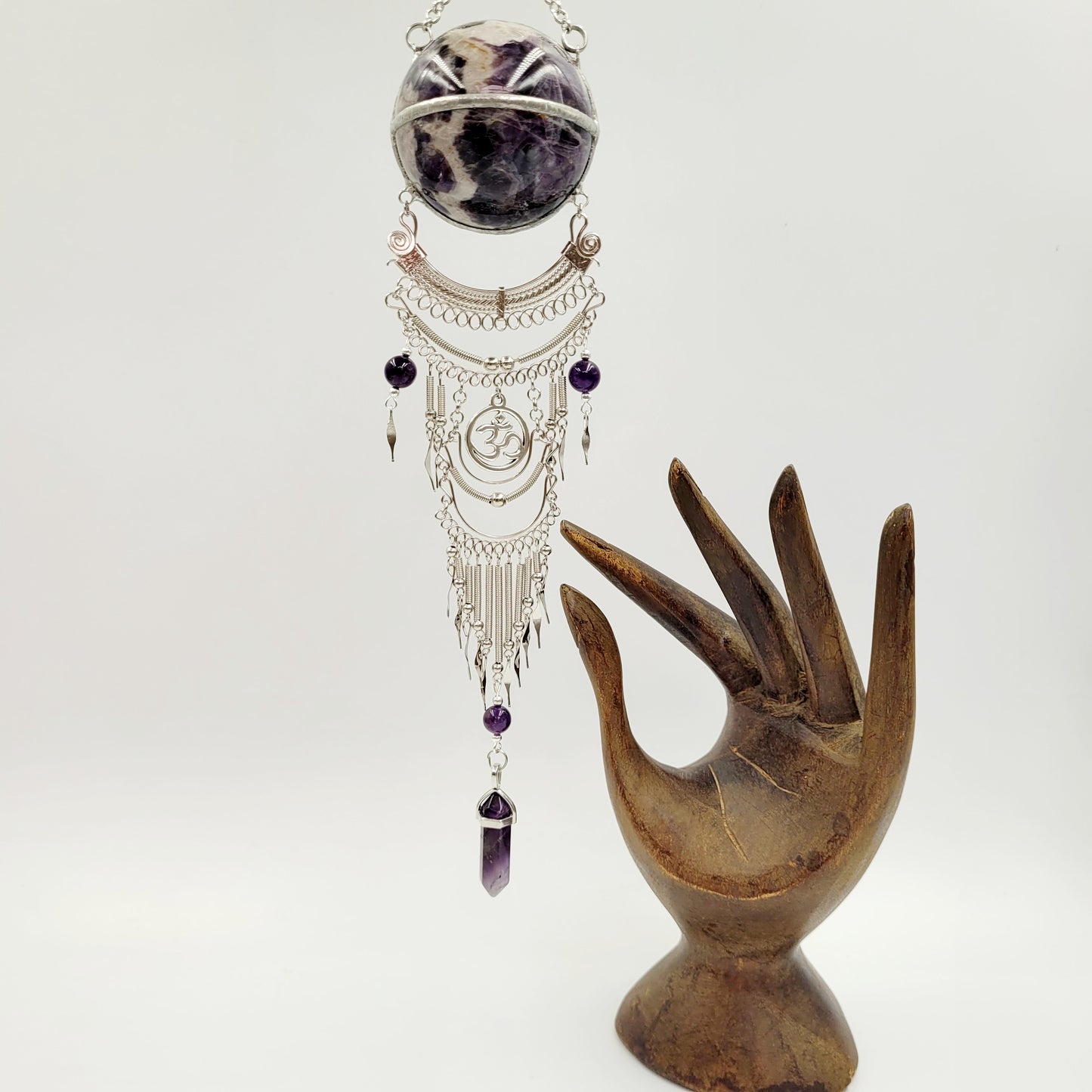 Amethyst Hanging Spheres /Om