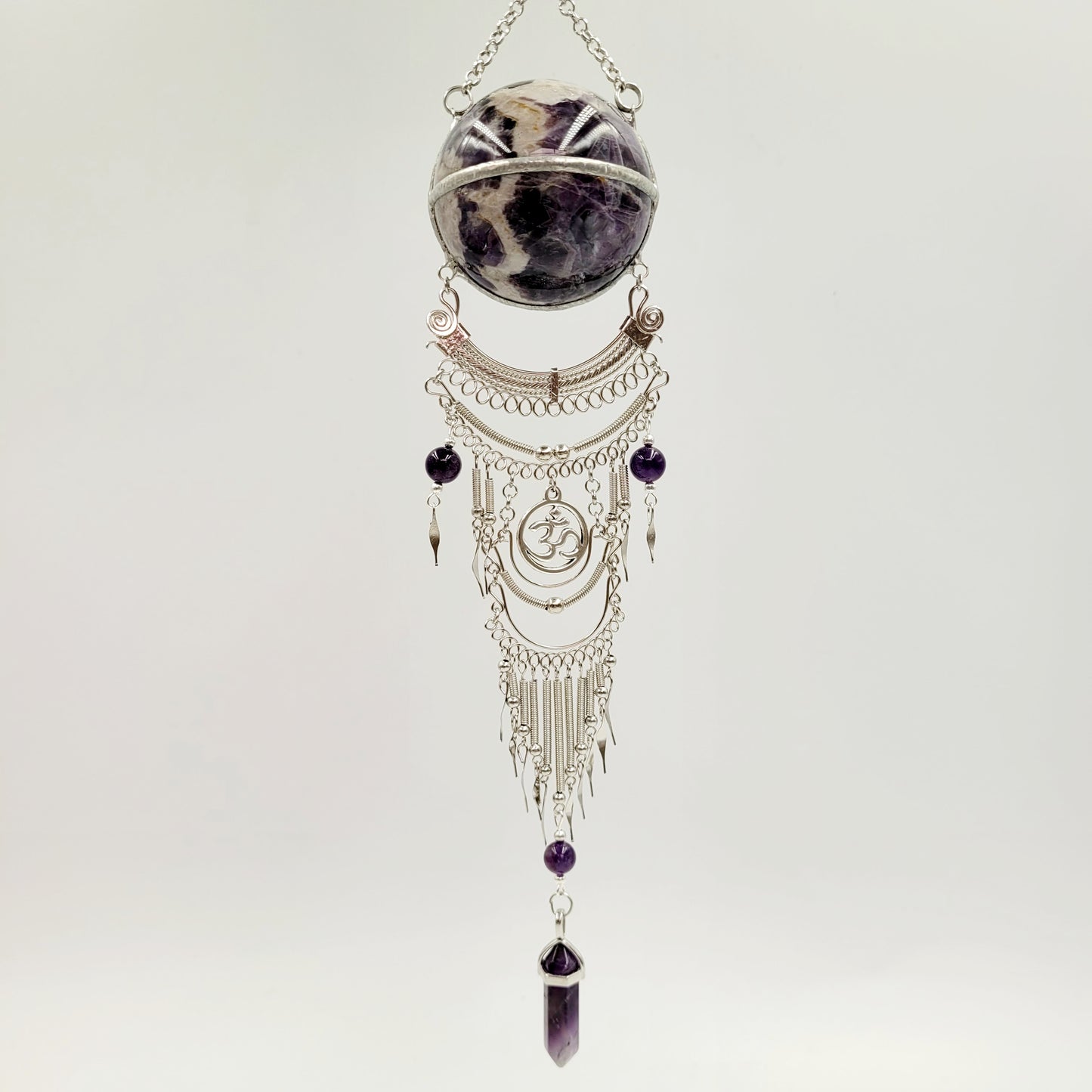 Amethyst Hanging Spheres /Om