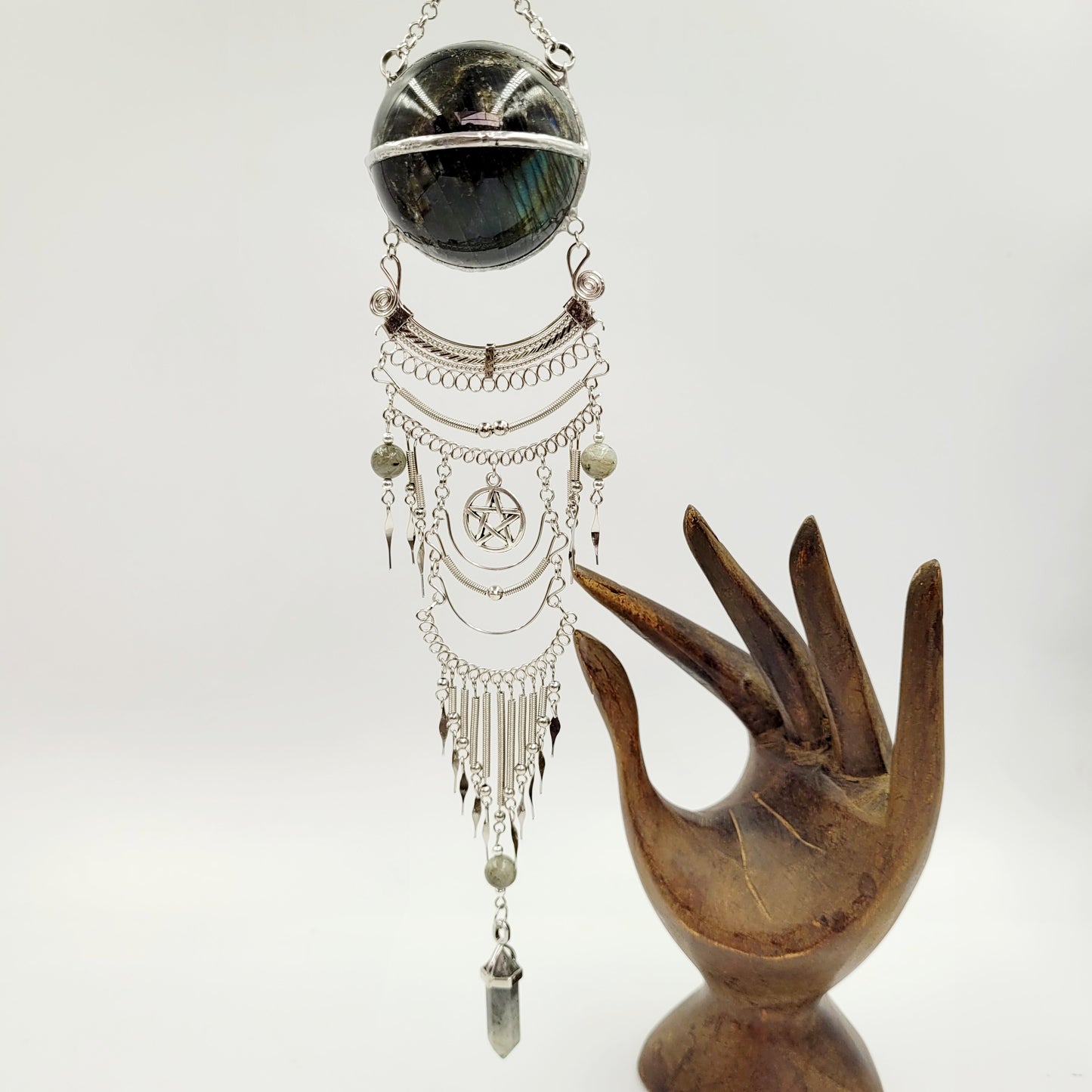 Labradorite Hanging Sphere / Pentagram