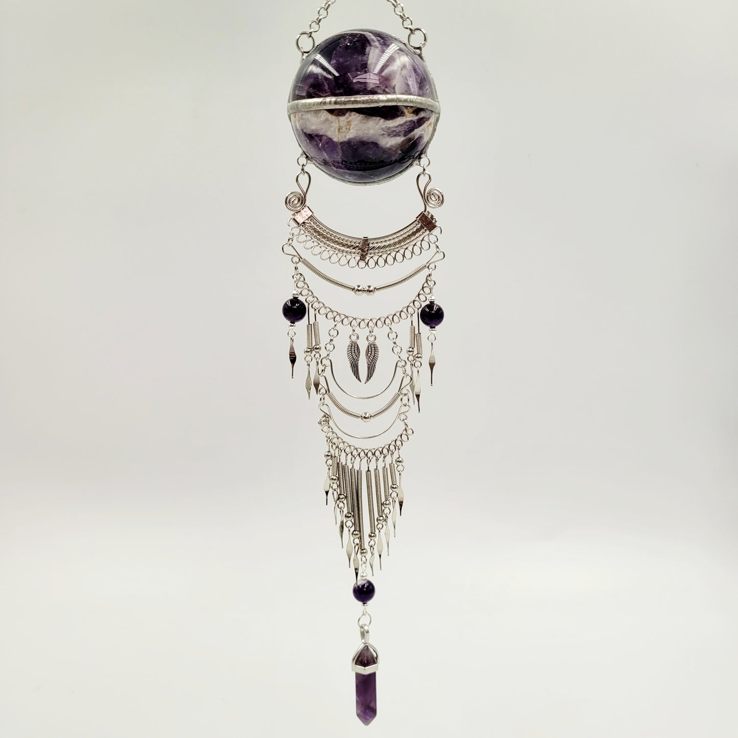 Amethyst Hanging Sphere / Angel