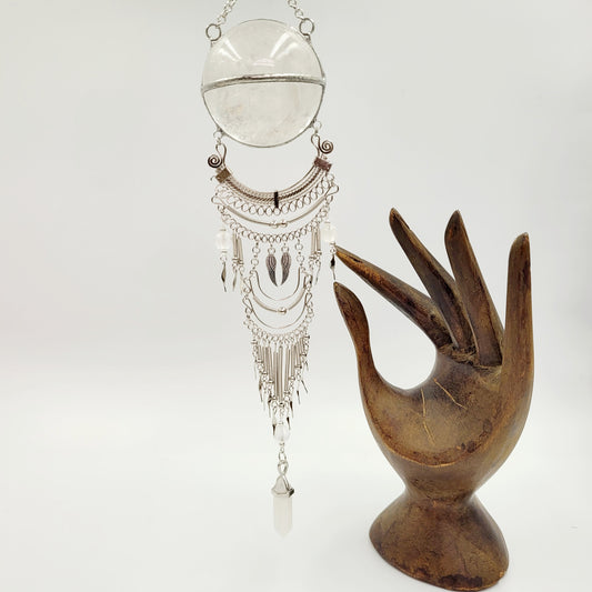 Clear Quartz Hanging Sphere /Angel