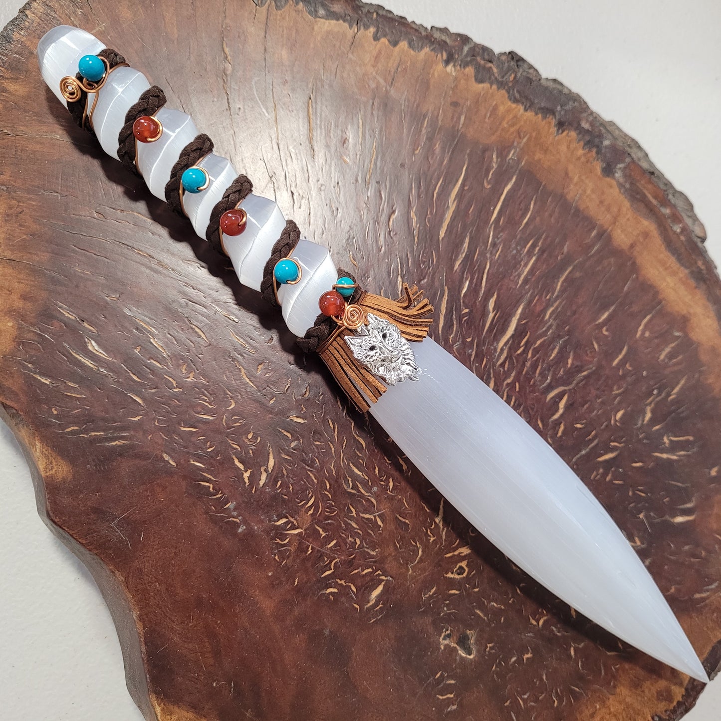 Selenite Sword Large/ Wolf