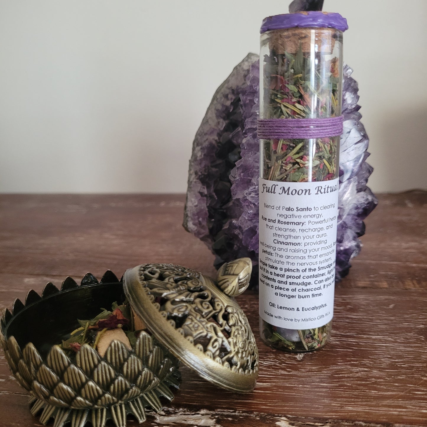 Smudge Tube Floral Full Moon Ritual
