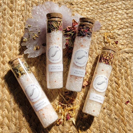 Set of 4 Organic  Bath Salts Tube